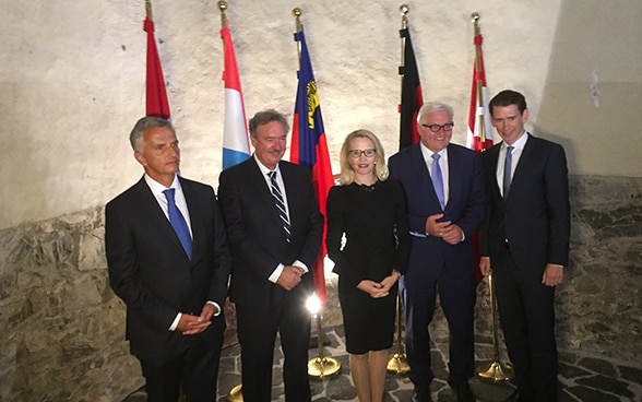 Meeting at Gutenberg Castle in Balzers (Liechtenstein), between the foreign ministers of the five German-speaking countries