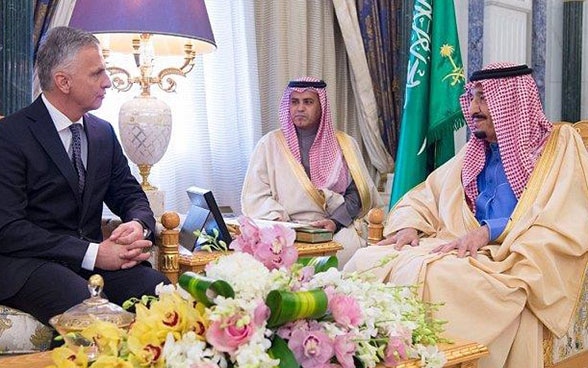 Didier Burkhalter et le roi d'Arabie saoudite, Salmane ben Abdelaziz Al Saoud