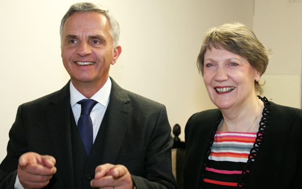 Bundesrat Didier Burkhalter und  Helen Clark, Generaldirektorin des United Nations Development Programme. © EDA