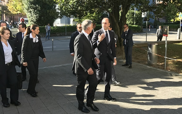 Didier Burkhalter and Angelino Alfano at the Italy-Switzerland Forum.