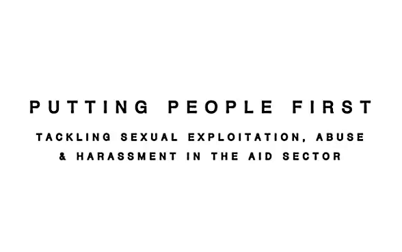 Logo of the conference: “Putting people first. Tackling sexual exploitation, abuse and harassment in the aid sector.”