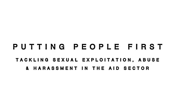 Logo of the conference: “Putting people first. Tackling sexual exploitation, abuse and harassment in the aid sector.” 