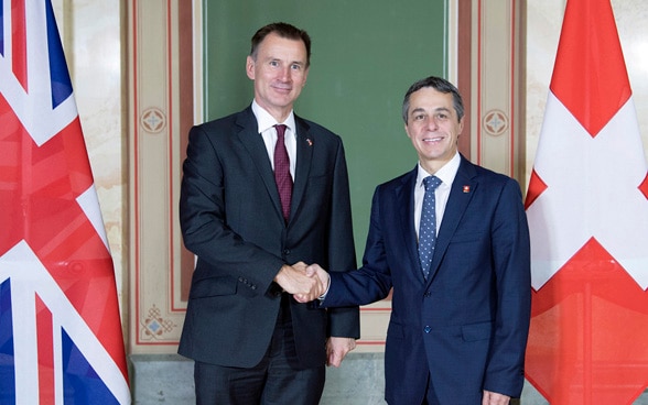 Federal Councillor Ignazio Cassis met his British counterpart Jeremy Hunt in Bern.