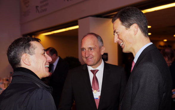 Rencontre avec le prince héritier Alois de Liechtenstein (à droite) et le chef du gouvernement Adrian Hasler.