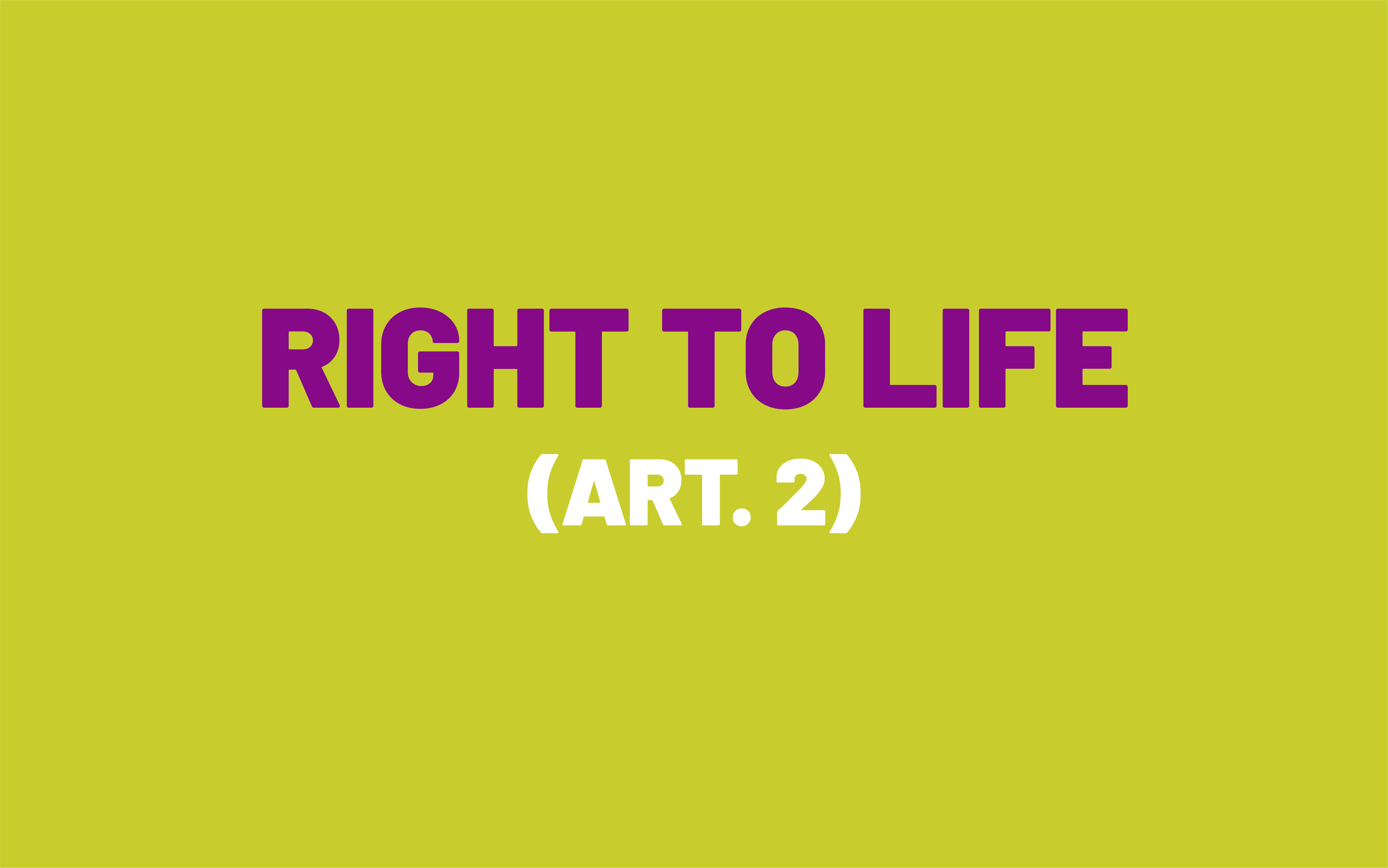 The picture consists of the wording of Article 2 of the European Convention on Human Rights, which is called the right to life.  