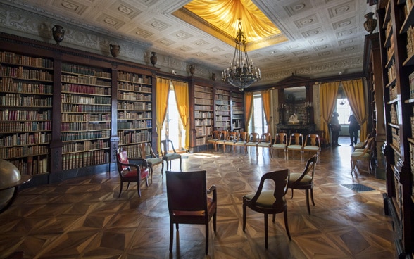 Vista dell'interno di Villa La Grange, sede ufficiale dell’incontro tra il presidente degli Stati Joseph R. Biden Jr. e il presidente russo Vladimir Putin.