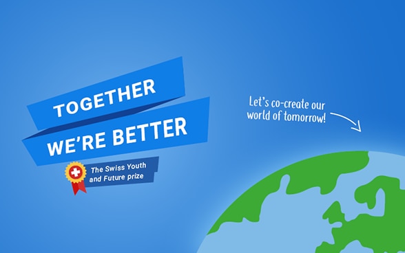 L’image représente un globe stylisé accompagné du texte «Let’s co-create our world of tomorrow».