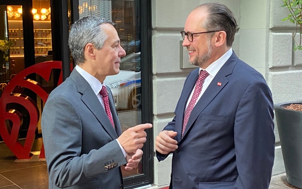 President Ignazio Cassis meets Austrian Foreign Minister Alexander Schallenberg in New York.