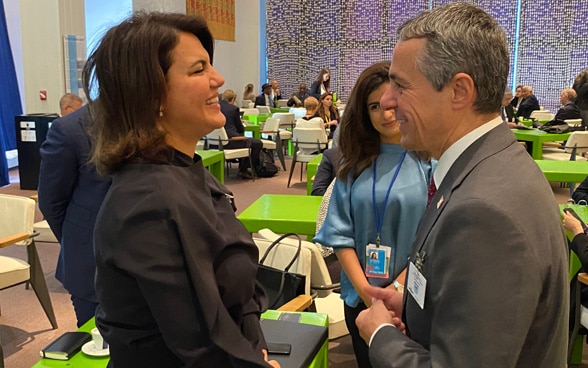 President Ignazio Cassis met Libyan Foreign Minister Najla Mangoush at the high-level week of the UN General Assembly.