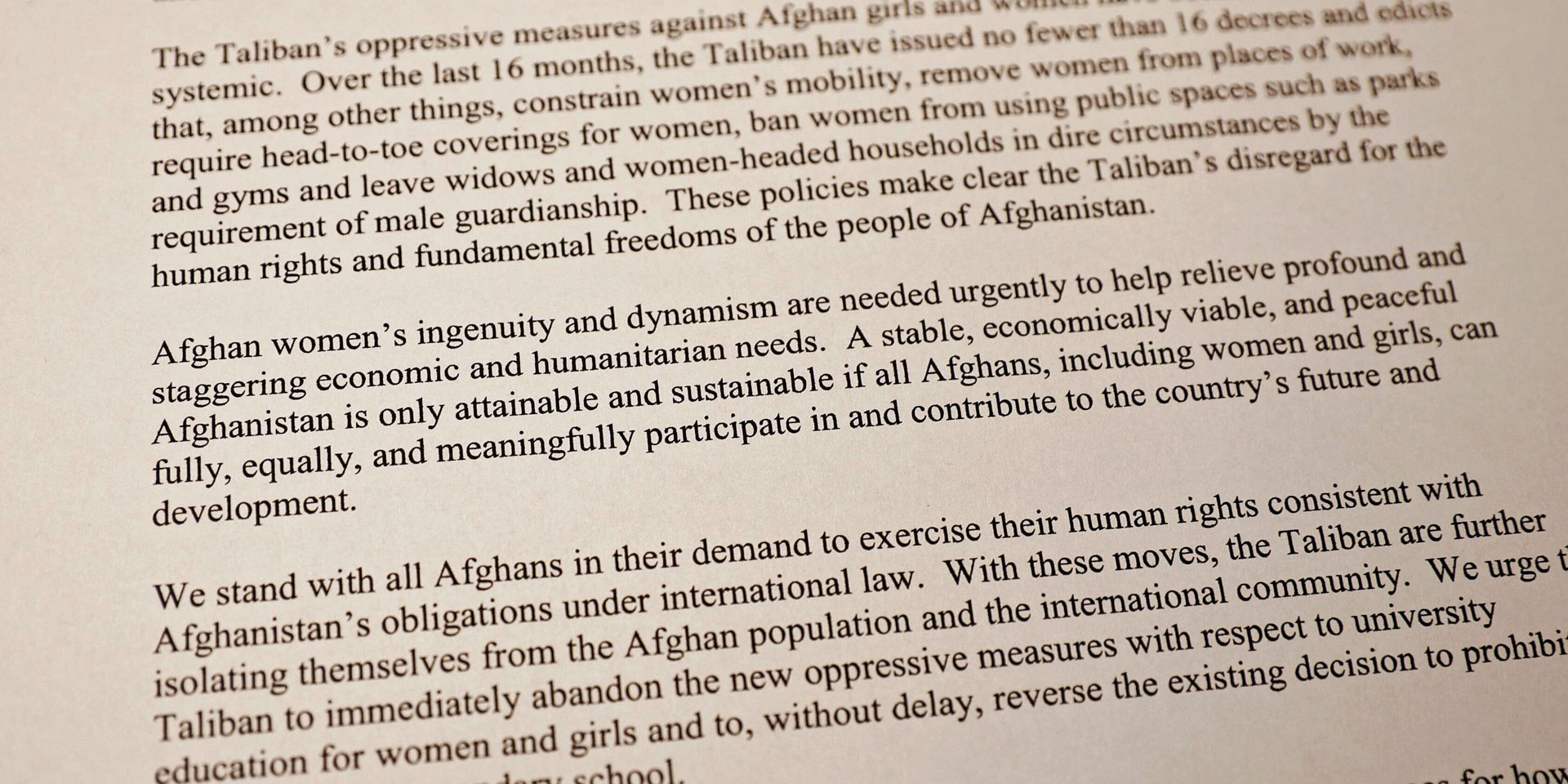 Sentences from the text of the joint declaration.