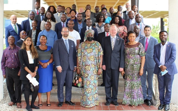 Group photo of participants at the Convention on Cluster Munitions (CCM) universalisation workshop in Abuja.