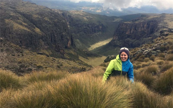 Séverine Weber on Mount Kenya, 2019.