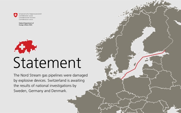 Map of the Baltic and North Seas showing the route of the Nord Stream gas pipelines.