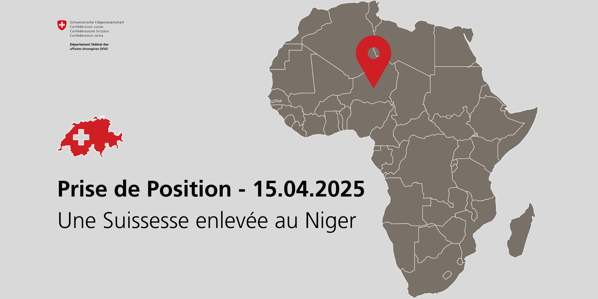 Carte du continent africain sur laquelle le Niger est indiqué.