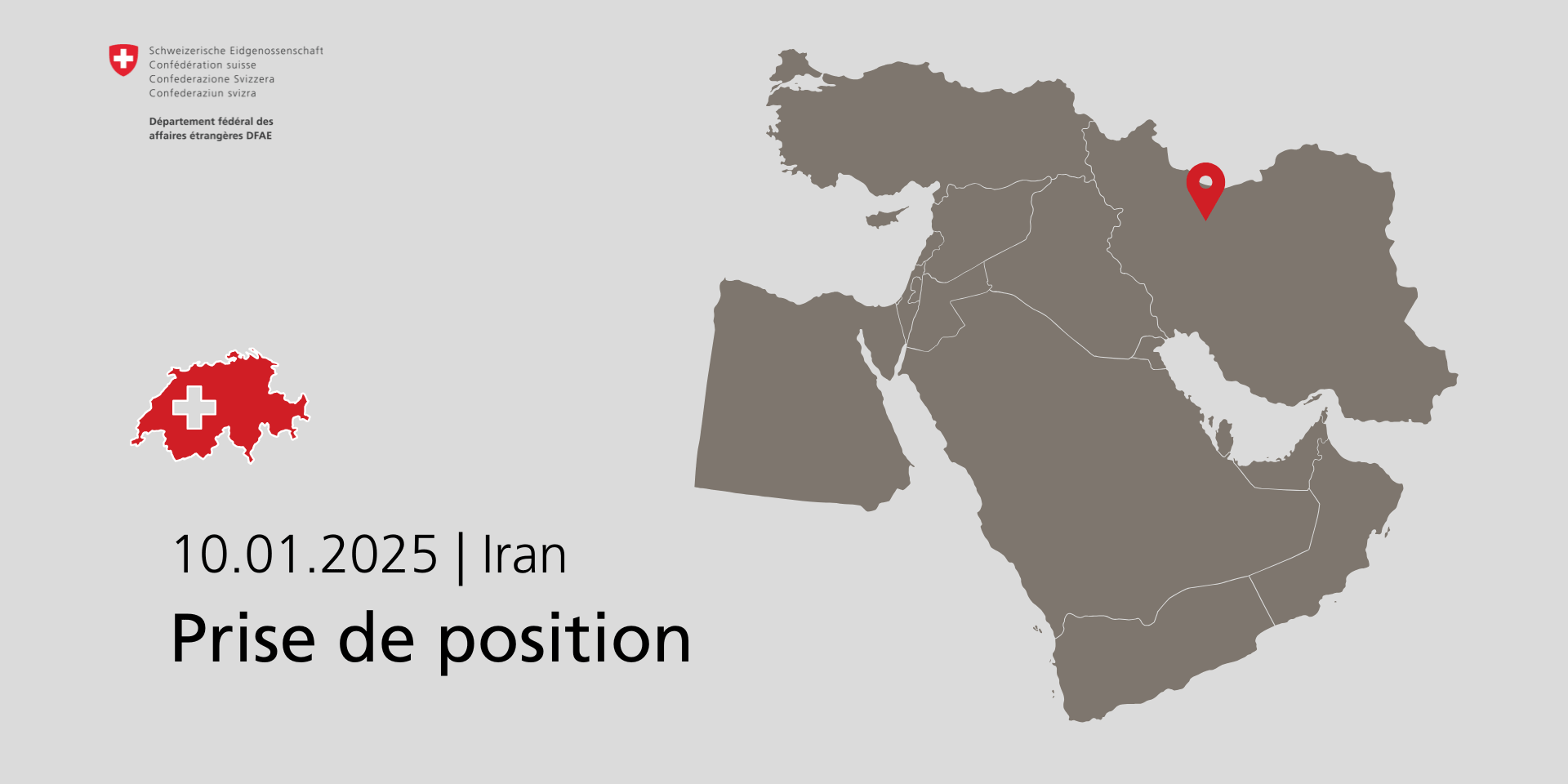 La Suisse exige des autorités iraniennes des informations détaillées sur les raisons de l’arrestation ainsi qu’une enquête complète sur les circonstances du décès d’un ressortissant suisse.