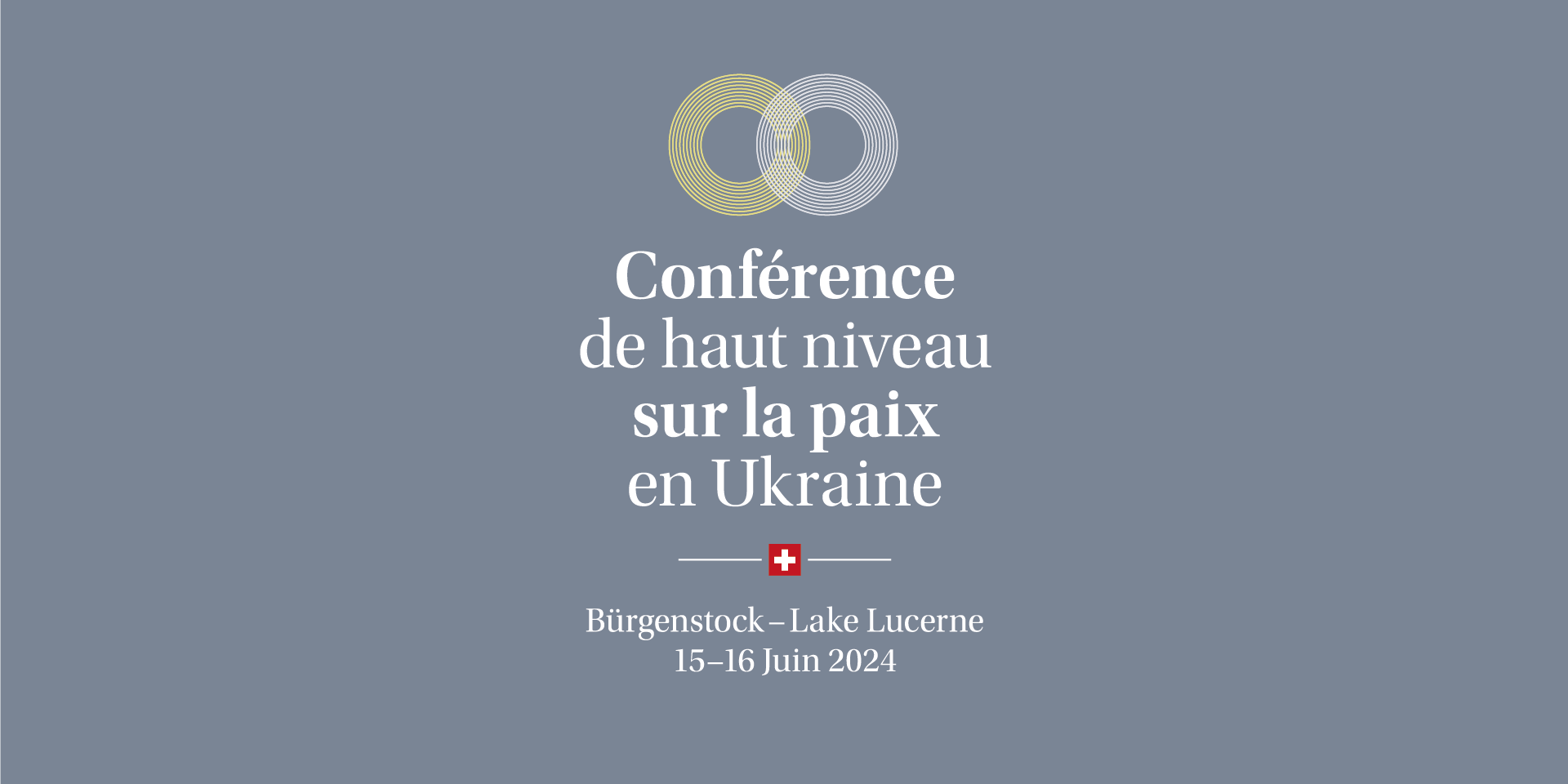 Logo de la conférence de haut niveau sur la paix en Ukraine, Bürgenstock - Lake Lucerne, 15-16 Juin 2024.