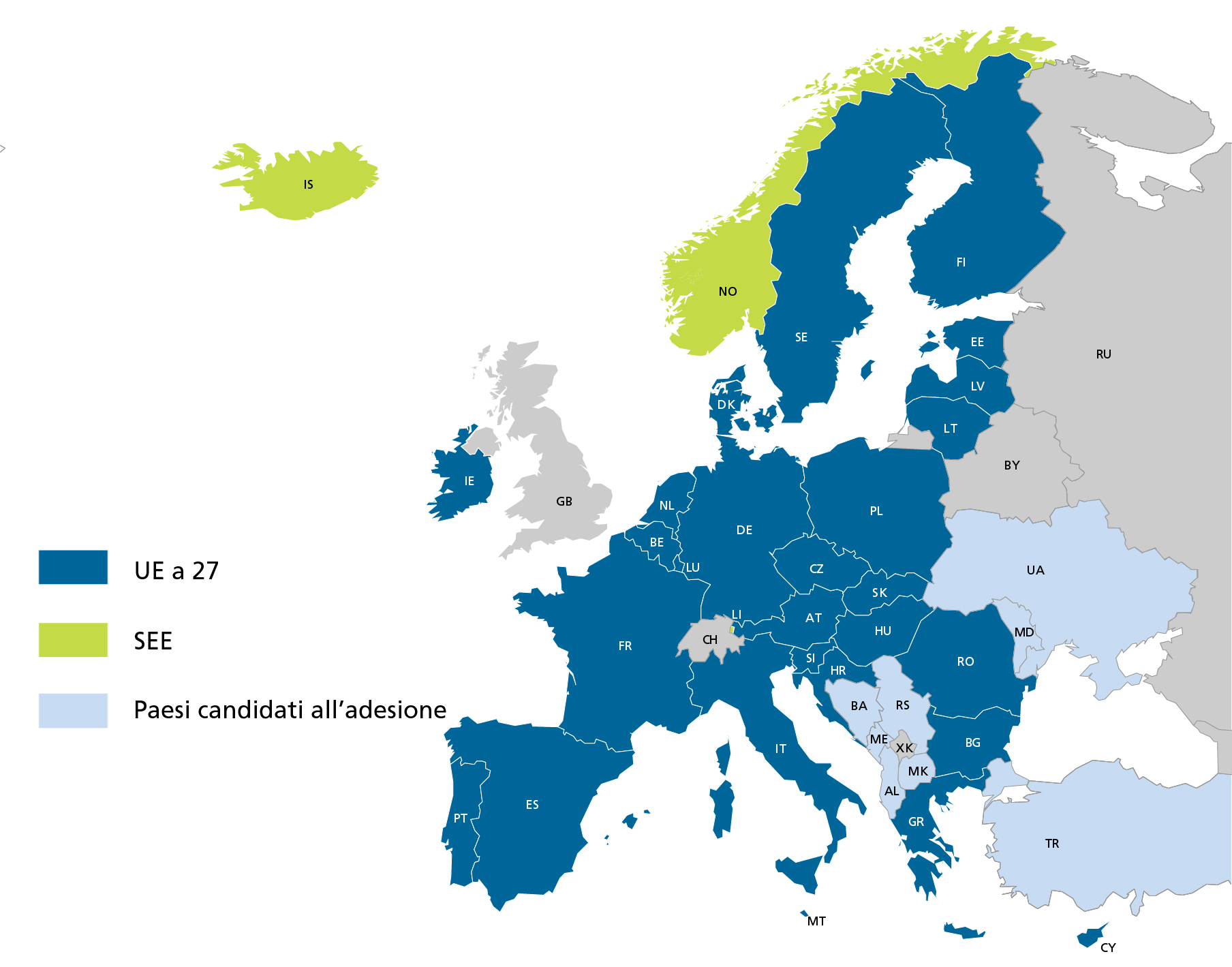 Mappa Stati membri dell'UE.