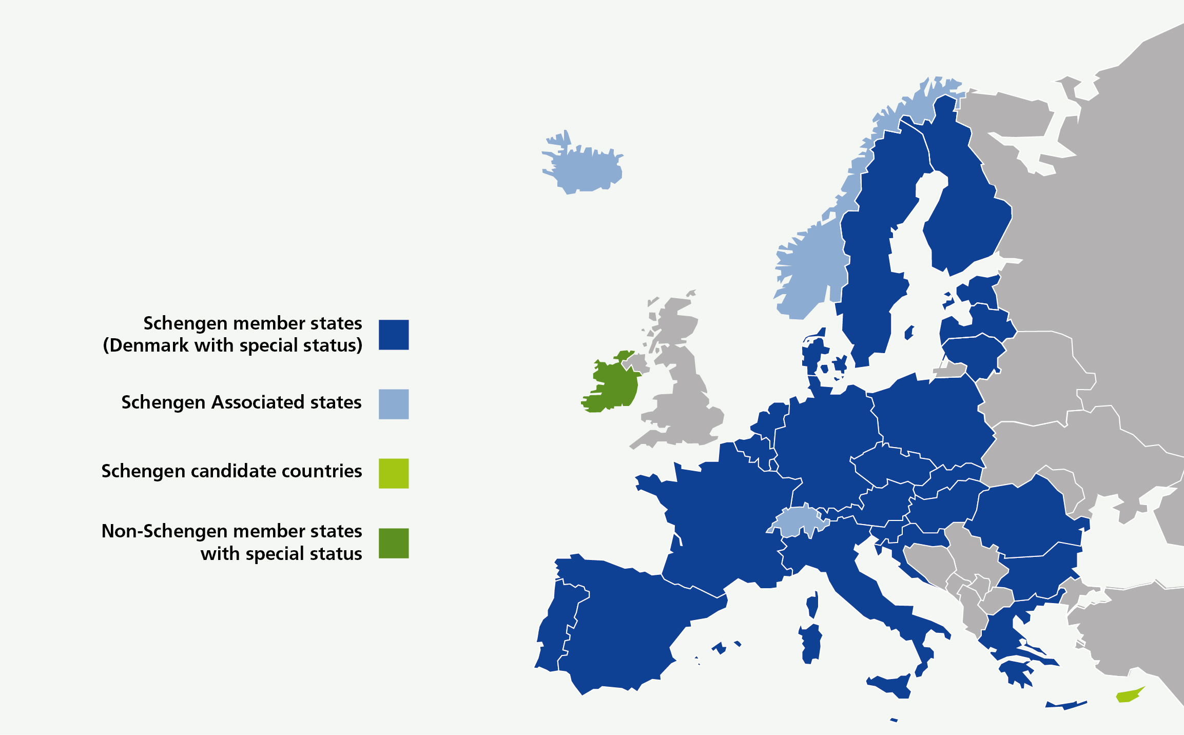 Map of the Schengen area