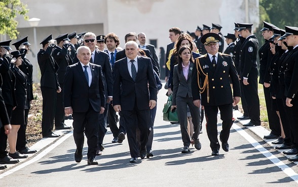 Bundesrat Ueli Maurer und der bulgarische Innenminister Valentin Radev haben dieses Ausbildungszentrum der bulgarischen nationalen Polizeiakademie 2018 in Sofia feierlich eröffnet.