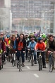 A large group of cyclists in a city
